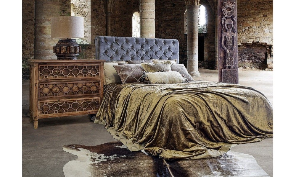 Dormitorio rustico tapizado 025
